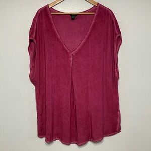 Torrid Magenta Ombre Rayon Cap Sleeve Blouse Size 2X